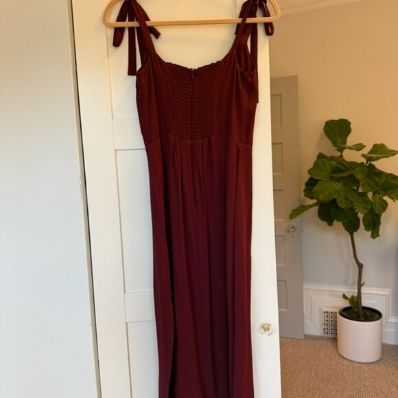 REFORMATION Besse Midi Dress Tie Sleeve - Picture 3 of 4